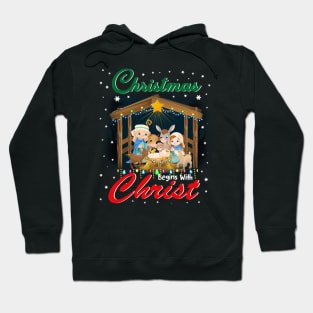 Christmas Begins With Christ TShirt Christian Holiday Jesu Hoodie